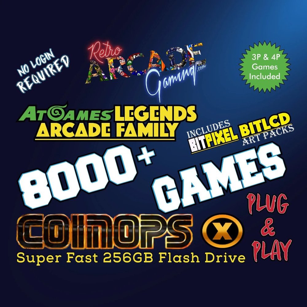 8000+ Add-On Pack! AtGames Legends Ultimate Family! CoinopsX 256GB Standard